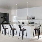 Tabourets de bar style ferme Andeworld, ensemble de 4 tabourets de bar hauteur comptoir - Lot de 4