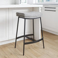 Tabouret de bar de cuisine moderne sans dossier Nathan James Arlo, avec assise en selle et piètement en métal
