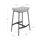 Tabouret de bar de cuisine moderne sans dossier Nathan James Arlo, avec assise en selle et piètement en métal