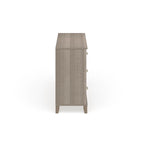 Commode grise de style transitionnel à grain texturé