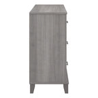 Commode grise de style transitionnel à grain texturé
