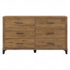 Commode grise de style transitionnel à grain texturé
