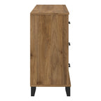 Commode grise de style transitionnel à grain texturé