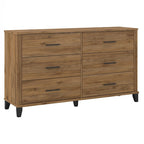 Commode grise de style transitionnel à grain texturé