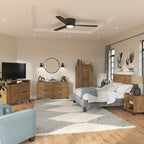 Commode grise de style transitionnel à grain texturé