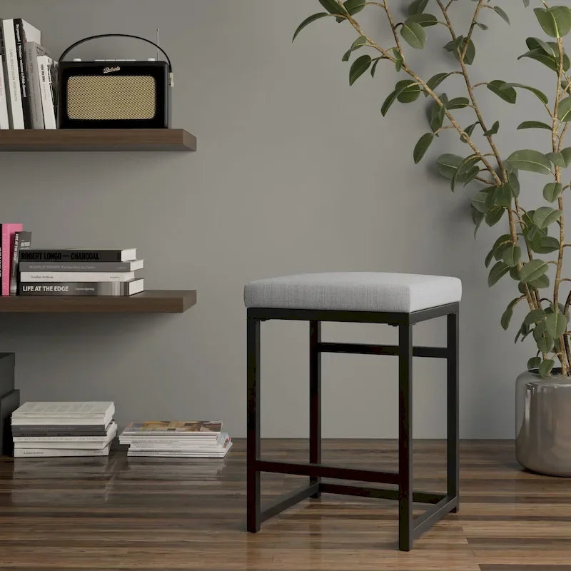 Tabouret de bar sans dossier HomePop en métal 24 pouces (61 cm)
