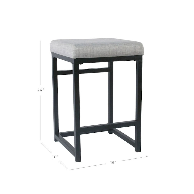 Tabouret de bar sans dossier HomePop en métal 24 pouces (61 cm)