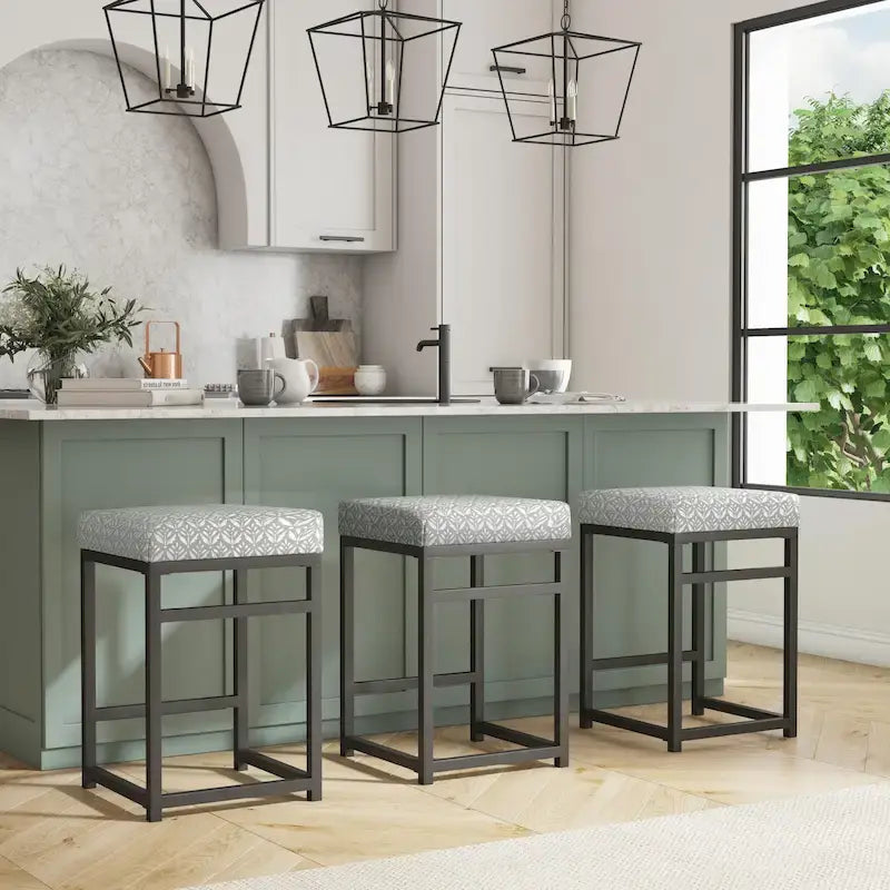 Tabouret de bar sans dossier HomePop en métal 24 pouces (61 cm)