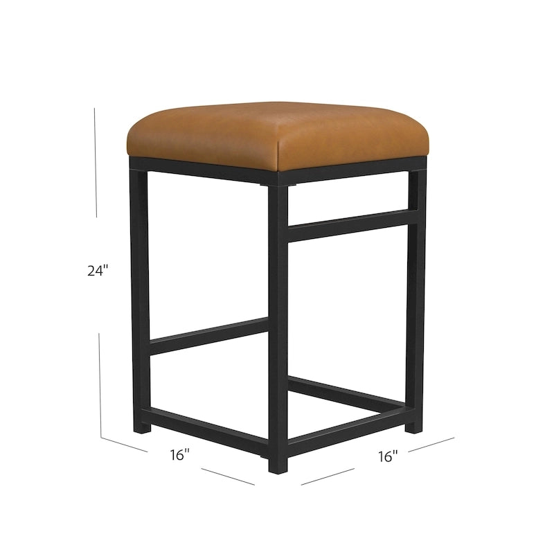 Tabouret de bar sans dossier HomePop en métal 24 pouces (61 cm)
