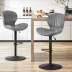 BOSSIN Lot de 2 tabourets de bar modernes et réglables, tabourets de comptoir pivotants revêtus de similicuir - 42 cm (P) x 50 cm (L) x 119 cm (H)