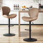 BOSSIN Lot de 2 tabourets de bar modernes et réglables, tabourets de comptoir pivotants revêtus de similicuir - 42 cm (P) x 50 cm (L) x 119 cm (H)