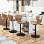 BOSSIN Lot de 2 tabourets de bar modernes et réglables, tabourets de comptoir pivotants revêtus de similicuir - 42 cm (P) x 50 cm (L) x 119 cm (H)