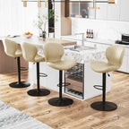 BOSSIN Lot de 2 tabourets de bar modernes et réglables, tabourets de comptoir pivotants revêtus de similicuir - 42 cm (P) x 50 cm (L) x 119 cm (H)