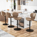 BOSSIN Lot de 2 tabourets de bar modernes et réglables, tabourets de comptoir pivotants revêtus de similicuir - 42 cm (P) x 50 cm (L) x 119 cm (H)