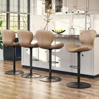BOSSIN Lot de 2 tabourets de bar modernes et réglables, tabourets de comptoir pivotants revêtus de similicuir - 42 cm (P) x 50 cm (L) x 119 cm (H)