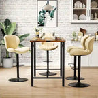 BOSSIN Lot de 2 tabourets de bar modernes et réglables, tabourets de comptoir pivotants revêtus de similicuir - 42 cm (P) x 50 cm (L) x 119 cm (H)