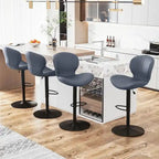 BOSSIN Lot de 2 tabourets de bar modernes et réglables, tabourets de comptoir pivotants revêtus de similicuir - 42 cm (P) x 50 cm (L) x 119 cm (H)