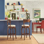 Tabouret de bar pivotant Lyla 29 pouces, marron, dossier haut, par iNSPIRE Q Classic