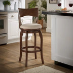 Tabouret de bar pivotant Lyla 29 pouces, marron, dossier haut, par iNSPIRE Q Classic