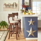 Tabouret de bar pivotant Lyla 29 pouces, marron, dossier haut, par iNSPIRE Q Classic