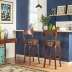 Tabouret de bar pivotant Lyla 29 pouces, marron, dossier haut, par iNSPIRE Q Classic
