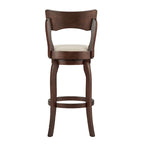 Tabouret de bar pivotant Lyla 29 pouces, marron, dossier haut, par iNSPIRE Q Classic
