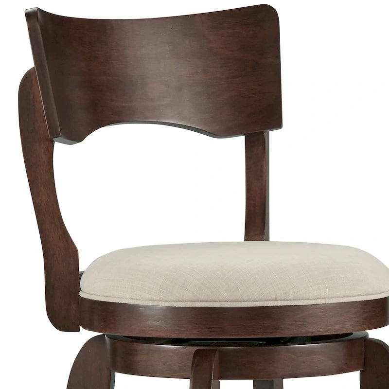 Tabouret de bar pivotant Lyla 29 pouces, marron, dossier haut, par iNSPIRE Q Classic