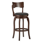 Tabouret de bar pivotant Lyla 29 pouces, marron, dossier haut, par iNSPIRE Q Classic