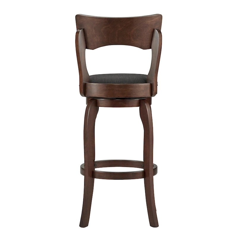 Tabouret de bar pivotant Lyla 29 pouces, marron, dossier haut, par iNSPIRE Q Classic