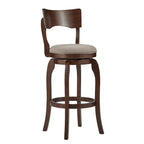 Tabouret de bar pivotant Lyla 29 pouces, marron, dossier haut, par iNSPIRE Q Classic