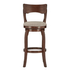 Tabouret de bar pivotant Lyla 29 pouces, marron, dossier haut, par iNSPIRE Q Classic
