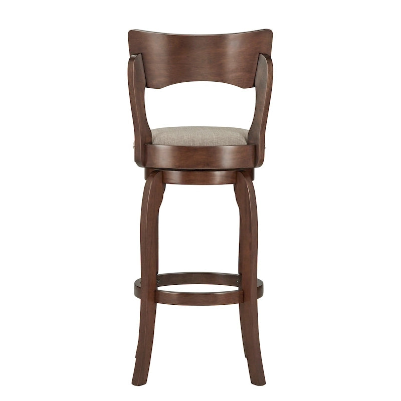 Tabouret de bar pivotant Lyla 29 pouces, marron, dossier haut, par iNSPIRE Q Classic
