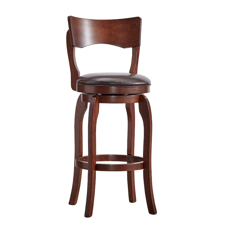 Tabouret de bar pivotant Lyla 29 pouces, marron, dossier haut, par iNSPIRE Q Classic