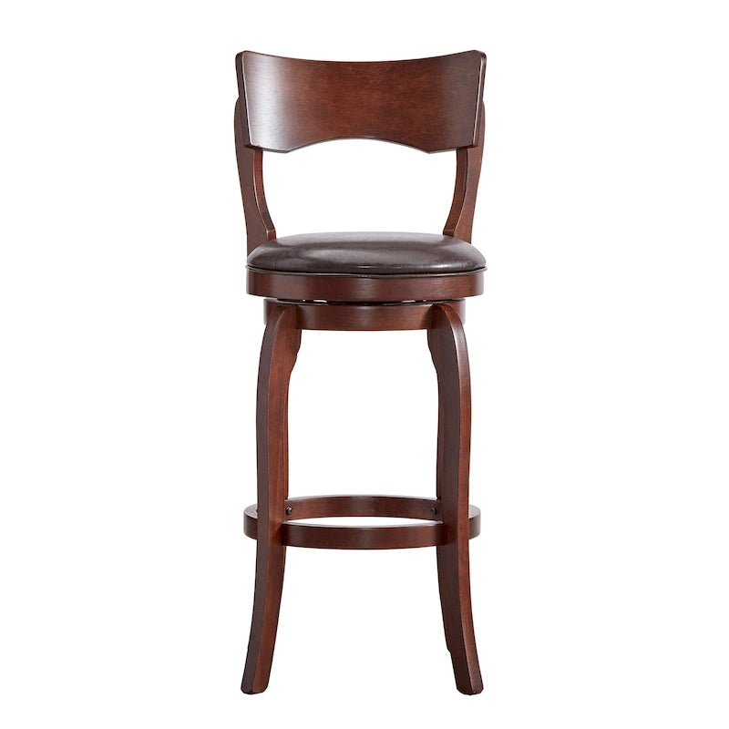 Tabouret de bar pivotant Lyla 29 pouces, marron, dossier haut, par iNSPIRE Q Classic