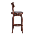 Tabouret de bar pivotant Lyla 29 pouces, marron, dossier haut, par iNSPIRE Q Classic