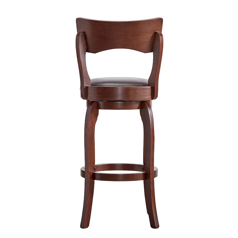 Tabouret de bar pivotant Lyla 29 pouces, marron, dossier haut, par iNSPIRE Q Classic
