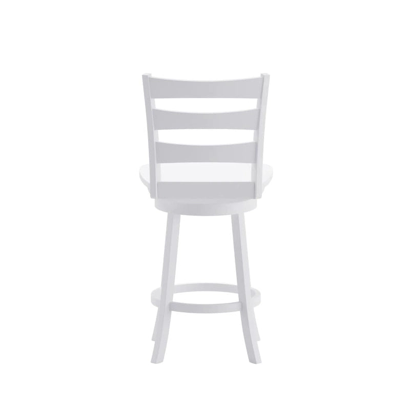 Tabouret de bar pivotant en bois à dossier échelle avec repose-pieds