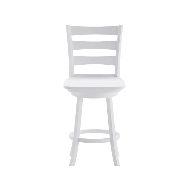 Tabouret de bar pivotant en bois à dossier échelle avec repose-pieds