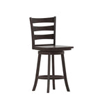 Tabouret de bar pivotant en bois à dossier échelle avec repose-pieds