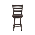 Tabouret de bar pivotant en bois à dossier échelle avec repose-pieds