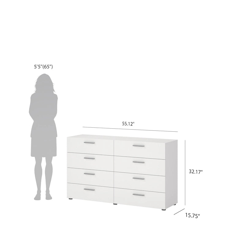 Commode double à 8 tiroirs Porch &amp; Den Angus, gain de place