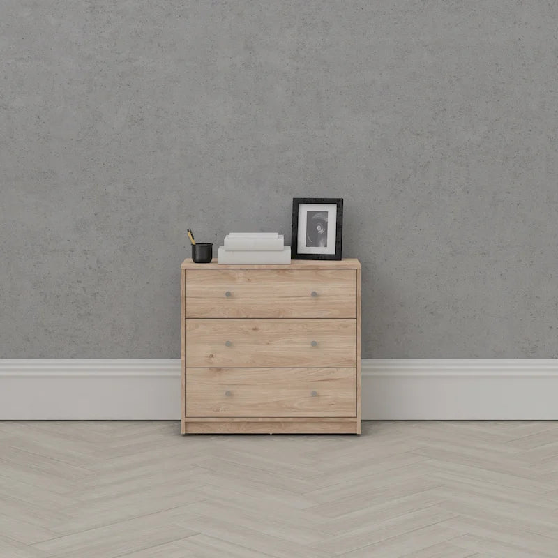 Commode à 3 tiroirs en bois d'ingénierie Zoe de Porch &amp; Den