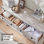 Commode rustique en bois à 8 tiroirs, style ferme