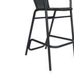 Tabouret de bar commercial en rotin pour restaurant, intérieur/extérieur, avec structure en aluminium - Non disponible