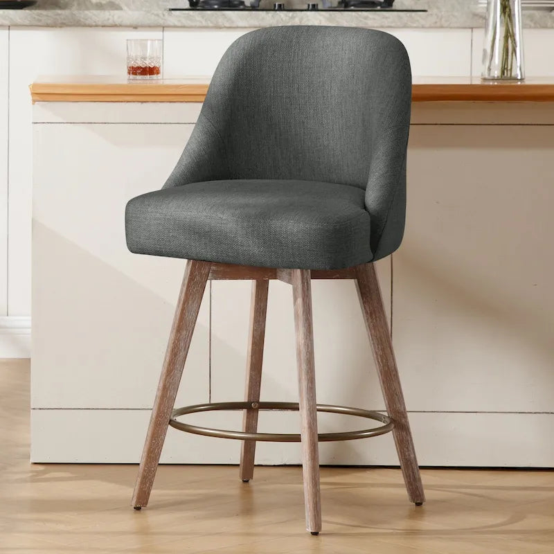 Tabouret de bar pivotant de 26 pouces de hauteur comptoir, tabourets de comptoir rembourrés - 23,8 (P) x 21,7 (L) x 38 (H)