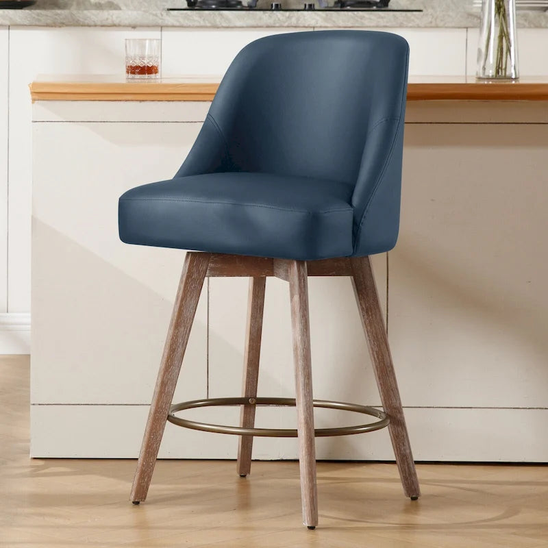 Tabouret de bar pivotant de 26 pouces de hauteur comptoir, tabourets de comptoir rembourrés - 23,8 (P) x 21,7 (L) x 38 (H)