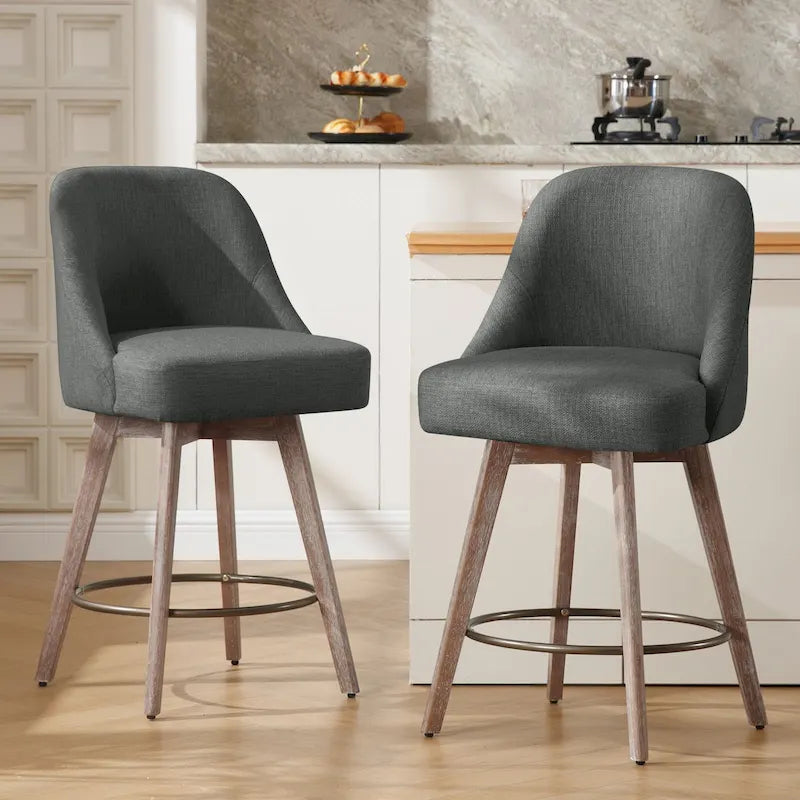 Tabouret de bar pivotant de 26 pouces de hauteur comptoir, tabourets de comptoir rembourrés - 23,8 (P) x 21,7 (L) x 38 (H)