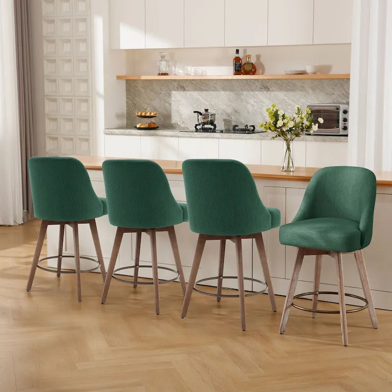 26 Counter Height Swivel Bar Stool, Upholstered Counter Stools - 23.8 (D) x 21.7 (W) x 38 (H)