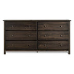 Commode en bois massif de style Shaker à 6 tiroirs, finition grain Wood Furniture