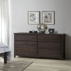 Commode en bois massif de style Shaker à 6 tiroirs, finition grain Wood Furniture